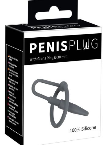 Dop pentru penis gri flexibil cu inel